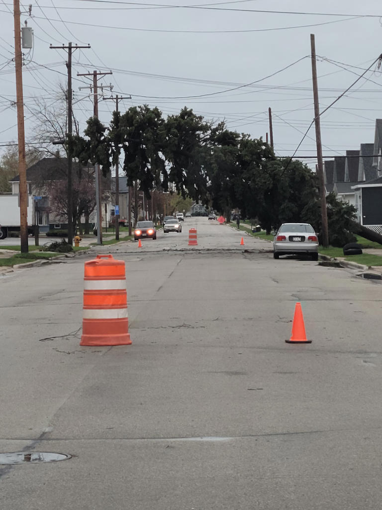 Storms bring down trees and power lines in Two Rivers, Manitowoc