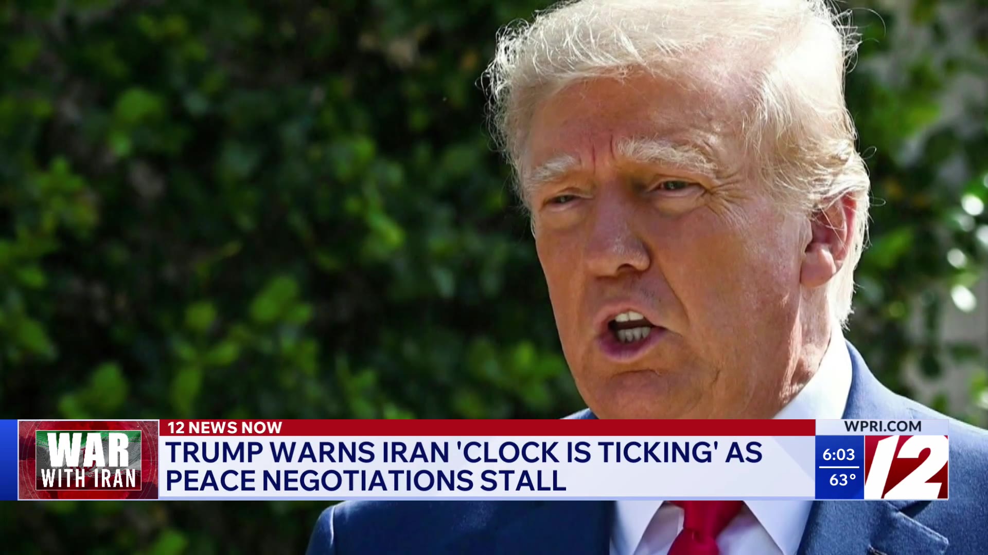 Trump warns Iran that 'clock is ticking'