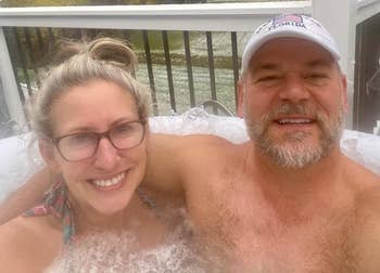 two people in the hot tub