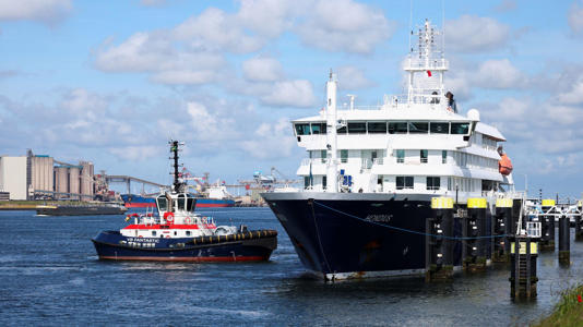 The ship is moored. Pic: Reuters