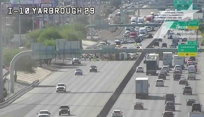 Semitrailer, multi-vehicle crash closes I-10 in East El Paso
