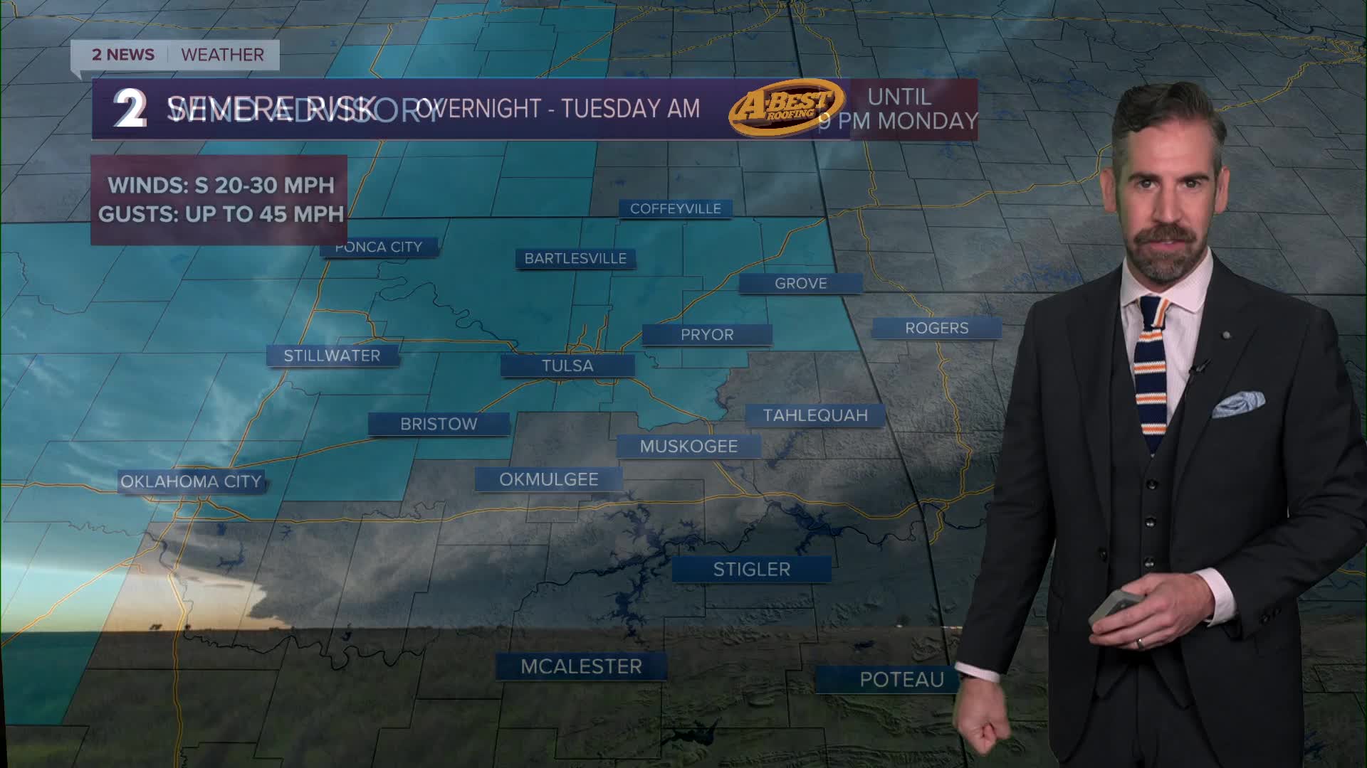 Strong & severe storms possible overnight into Tuesday