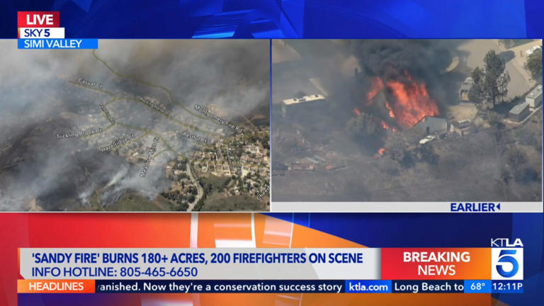 Simi Valley brush fire burns structures & triggers evacuations