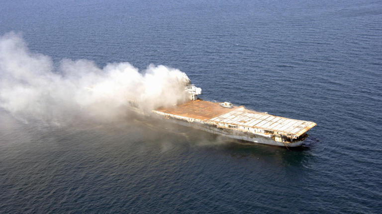 What does it mean when a ship is 'stricken' by the US Navy?
