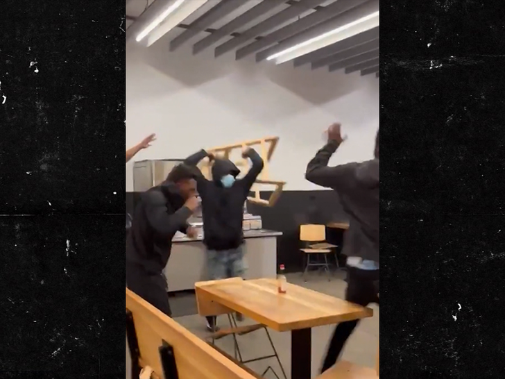 Massive chair-throwing brawl explodes inside Chipotle restaurant: Video