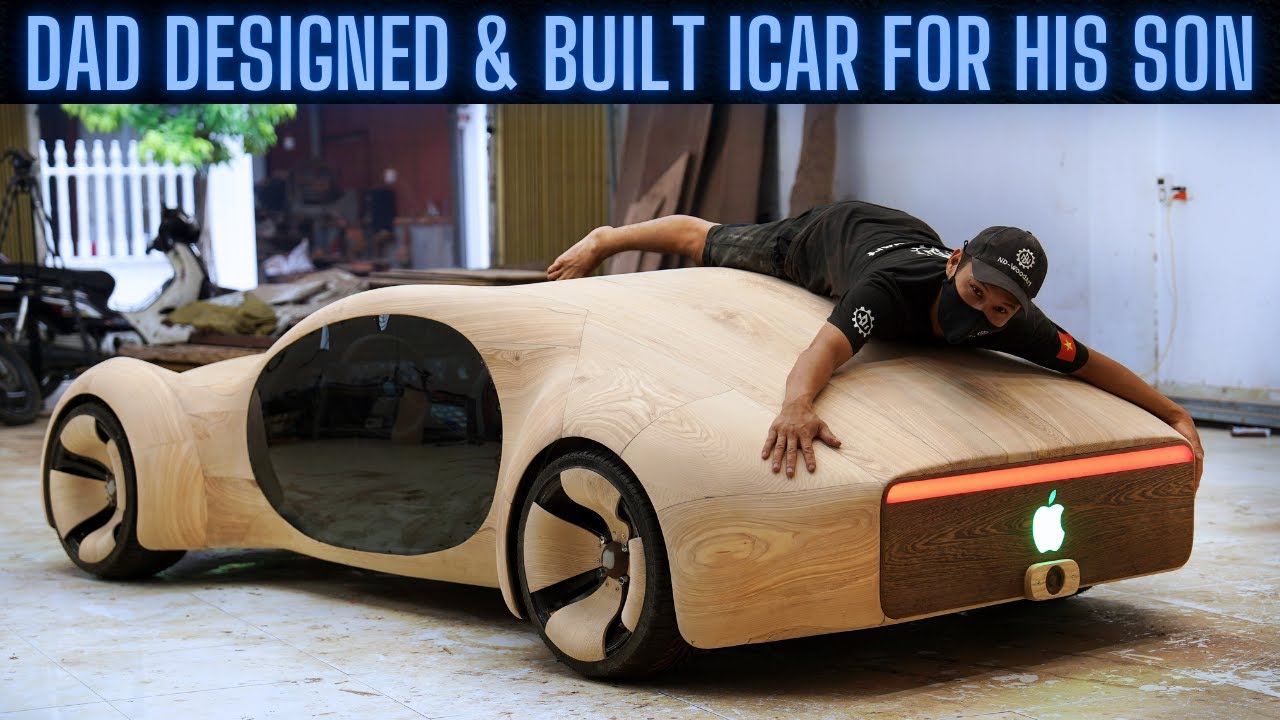 Building a futuristic wooden electric Apple car – step-by-step DIY project!