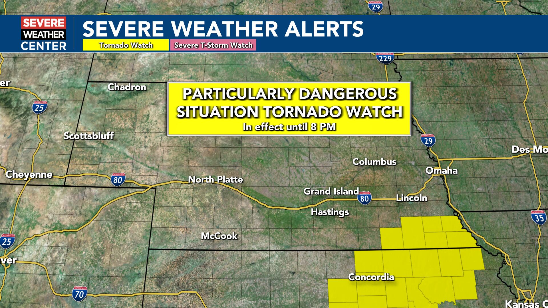 Particularly dangerous situation tornado watch in effect until 8 PM for ...