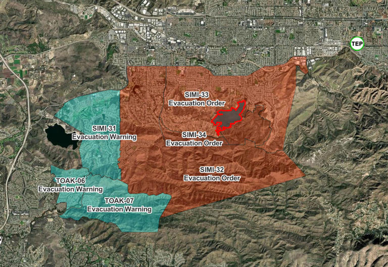 Evacuations ordered as fast-moving brush fire threatens Simi Valley homes