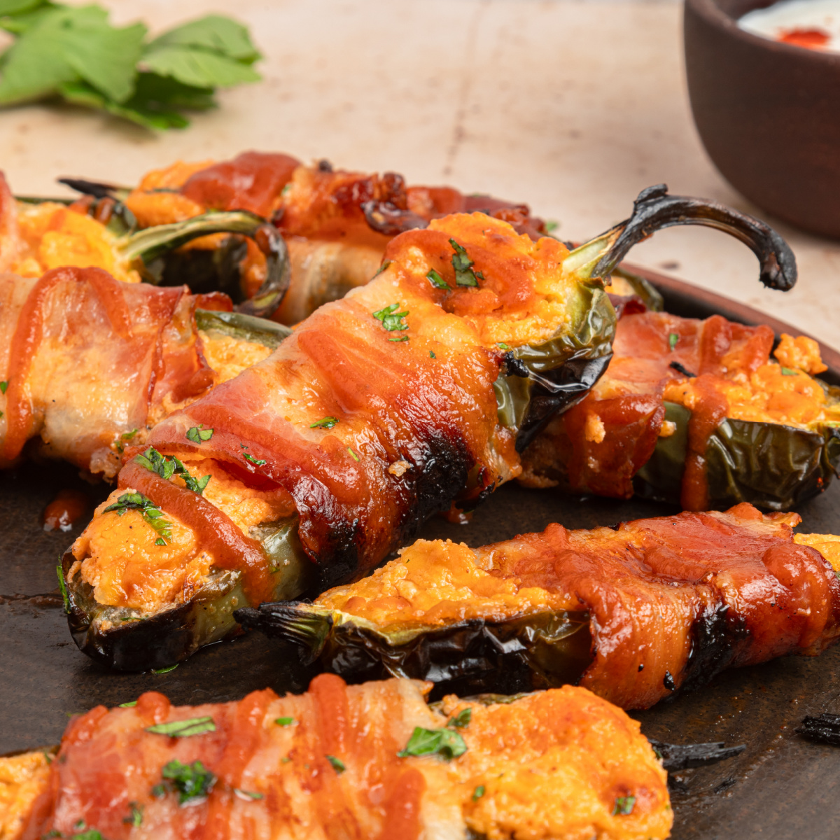 Grilled jalapeno poppers
