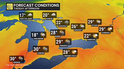 Summer-like heat in Ontario fuels new threat for severe storms on Tuesday