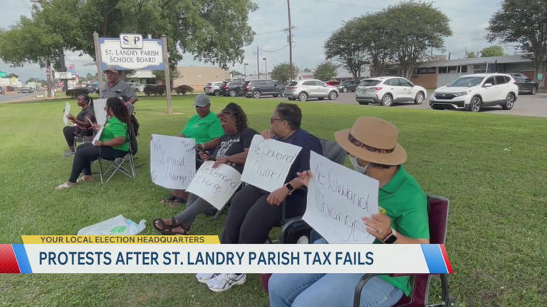 St. Landry Parish bus drivers protest after tax proposals fail