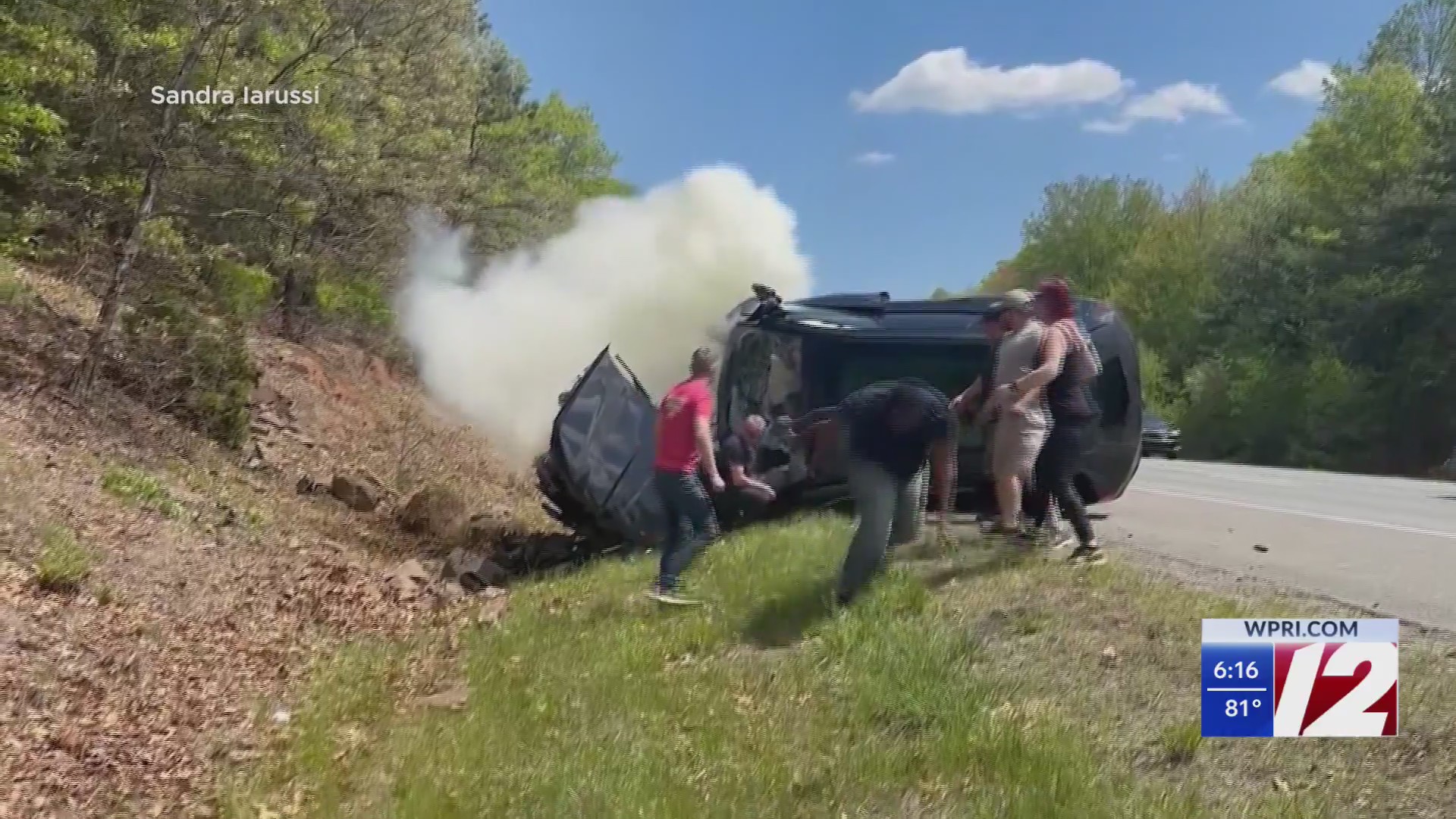 Good Samaritans rescue passengers after Plainville rollover