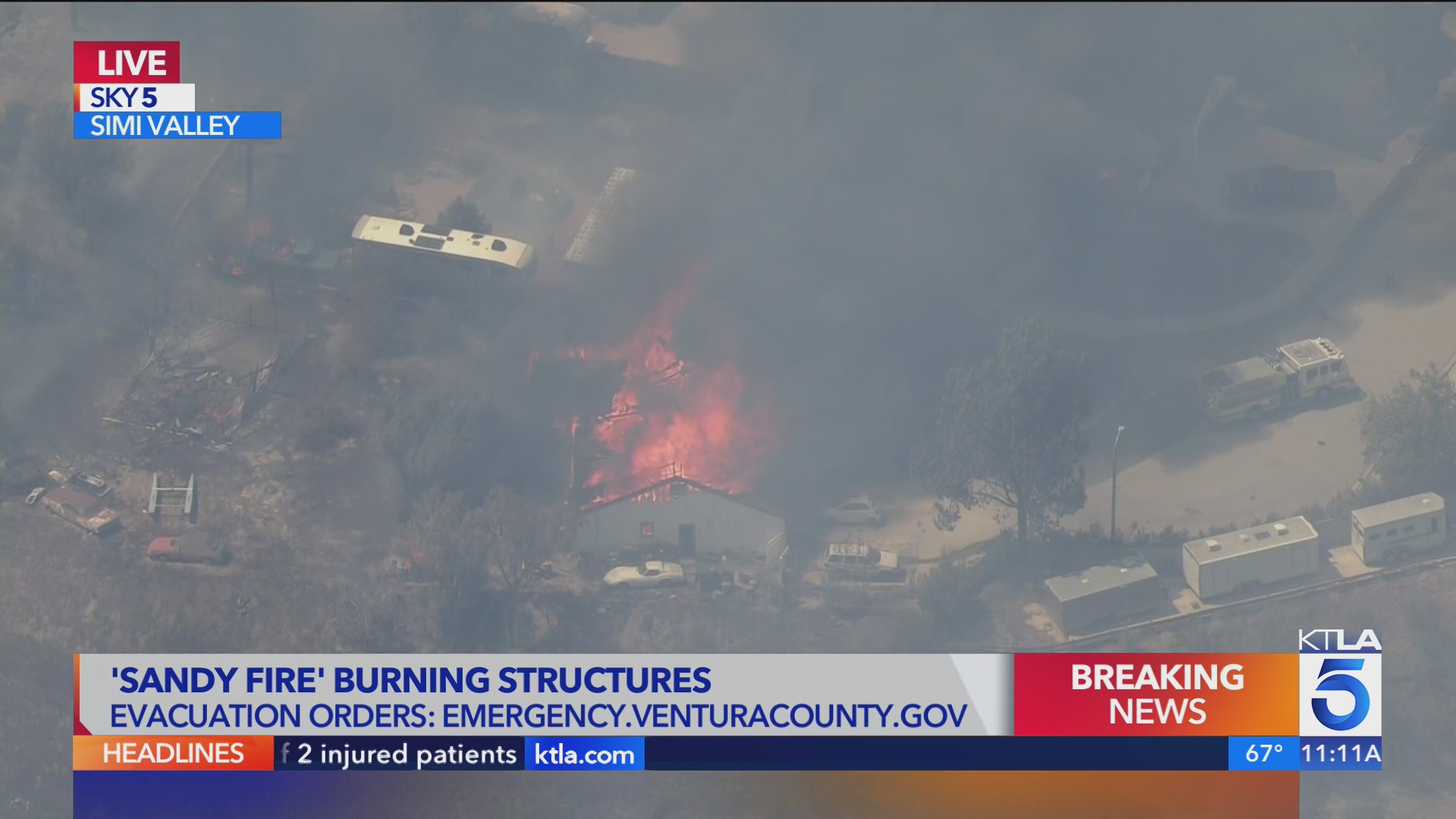 #BreakingNews: Brush fire destroys structures in Simi Valley (11 a.m ...