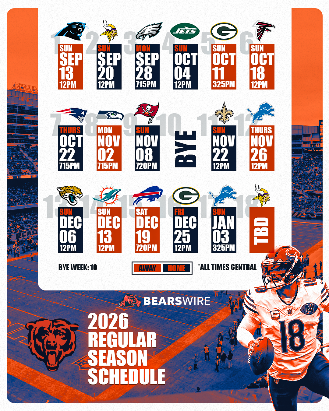 Of Chicago Bears 2026 Schedule