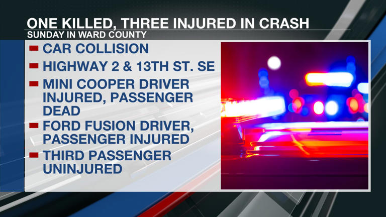 One killed, three injured in Sunday crash in Minot