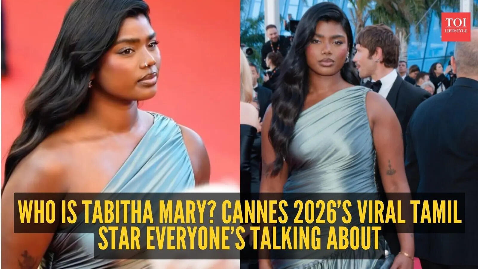 Tamil model Tabitha Mary makes a dazzling Cannes debut in metallic couture