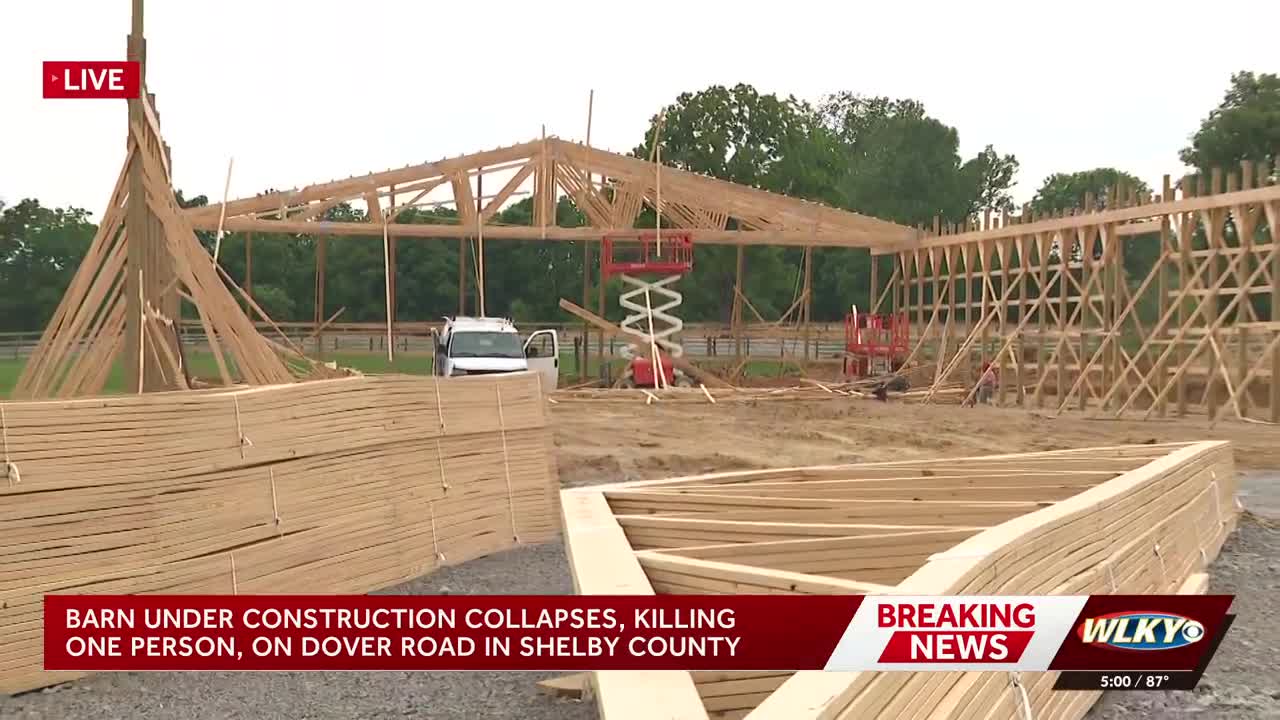 Worker dies after barn under construction collapses in Shelby County