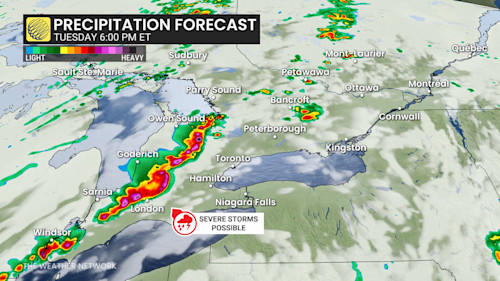 Summer-like heat in Ontario fuels new threat for severe storms on Tuesday