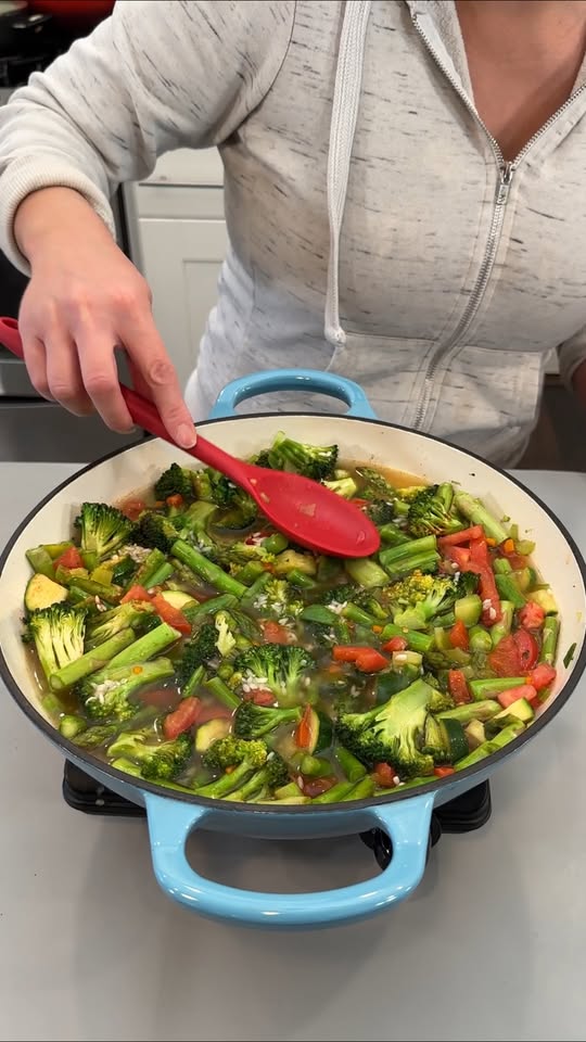 Healthy veggie rice dinner packed with flavor