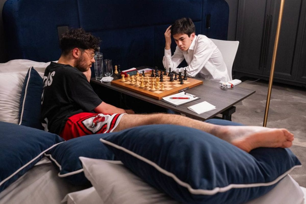 Bedside chess: Firouzja staves off Sindarov from hotel room after ankle ...