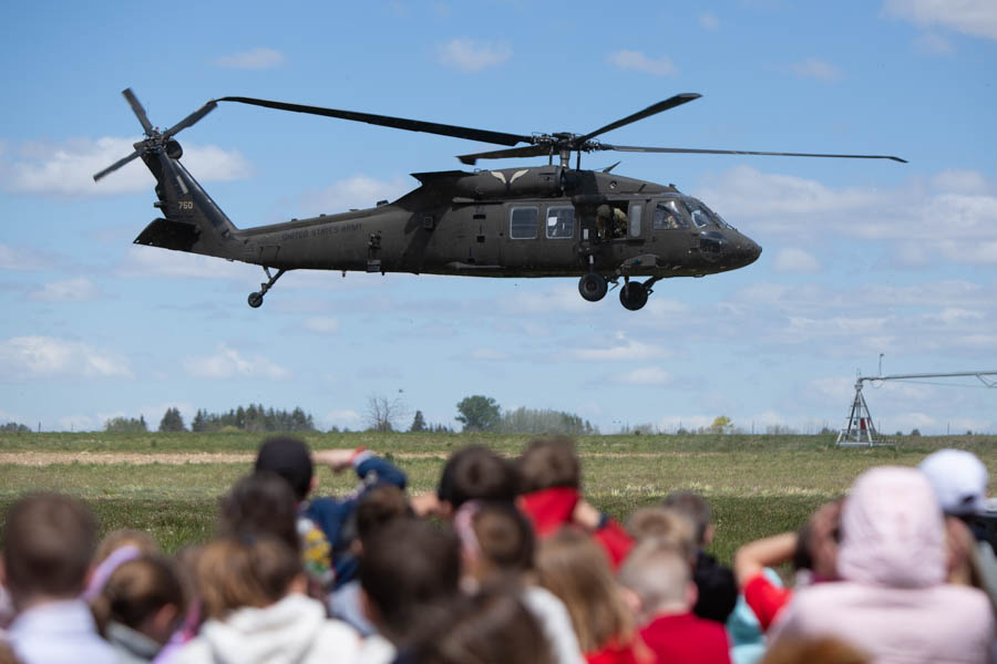 Black Hawk helicopter touches down at Idaho Falls school