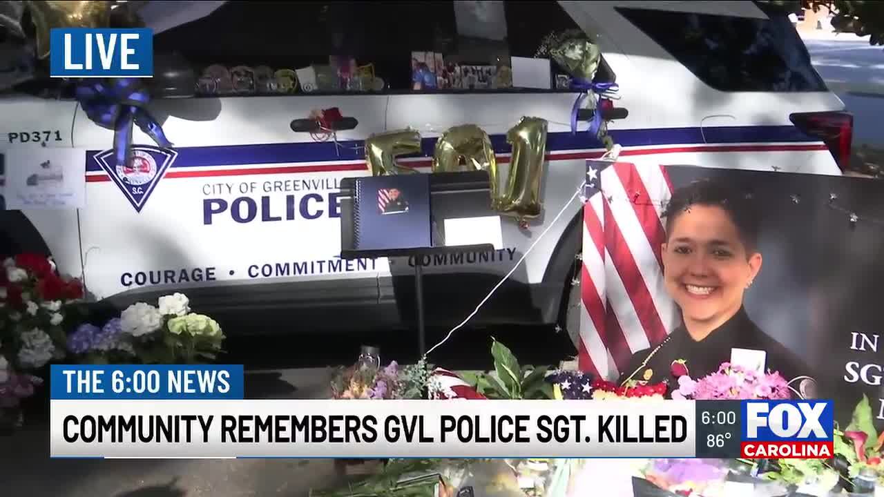 Memorial grows for Greenville officer killed in Spartanburg County crash