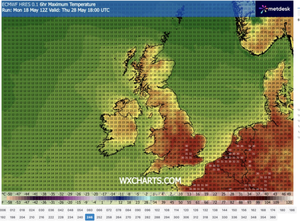 UK heatwave forecast with 32C scorcher in days - 10 regions above 30C