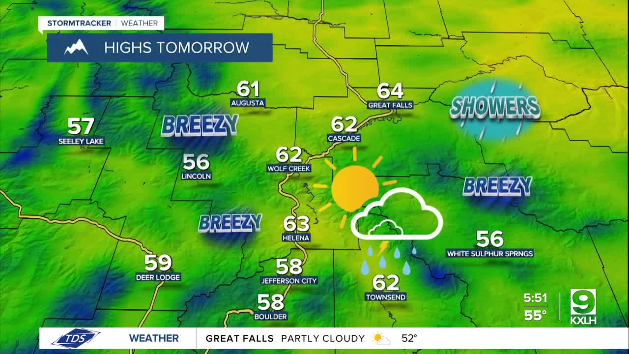 Increasing clouds, a few PM showers, and warmer temperatures on Tuesday