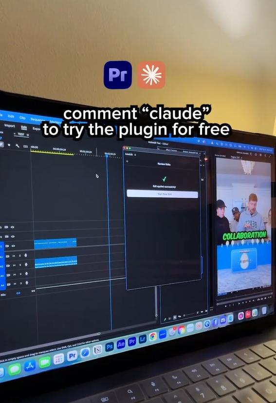 Auto editing videos with Claude AI in Adobe Premiere Pro workflow
