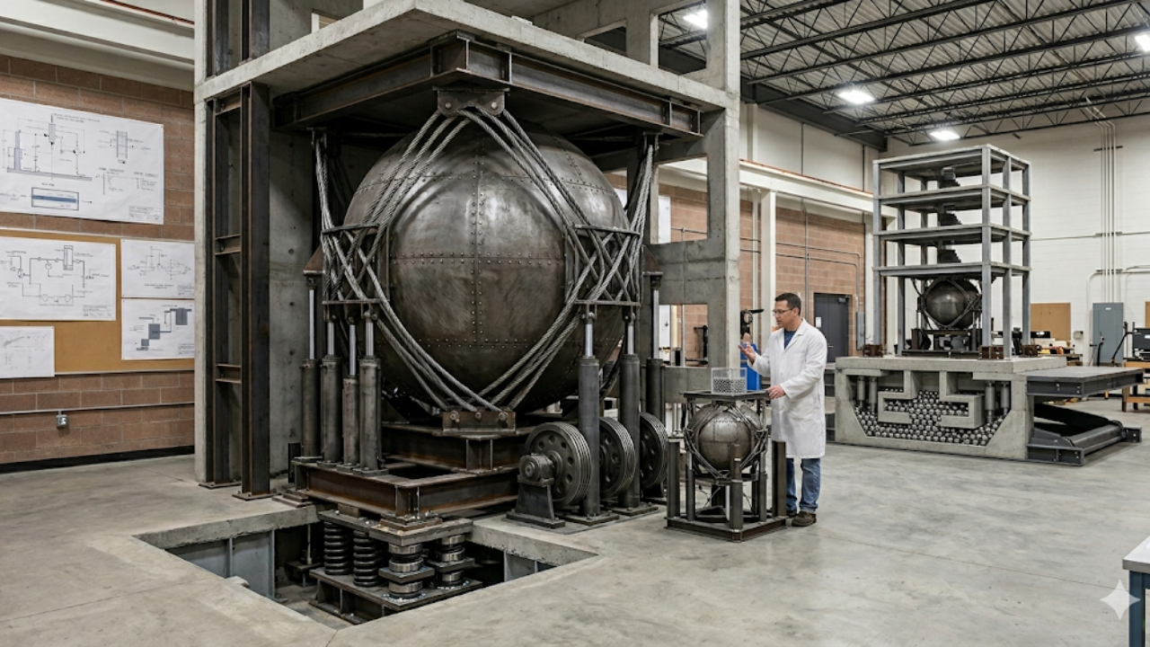 Scientists have created a steel sphere device that could help buildings ...