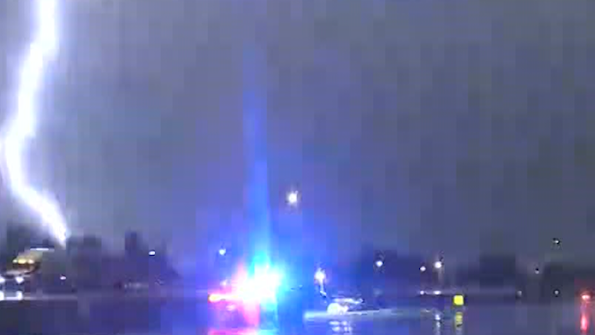 Watch: Close lightning strike caught on camera while tracking storms in OKC