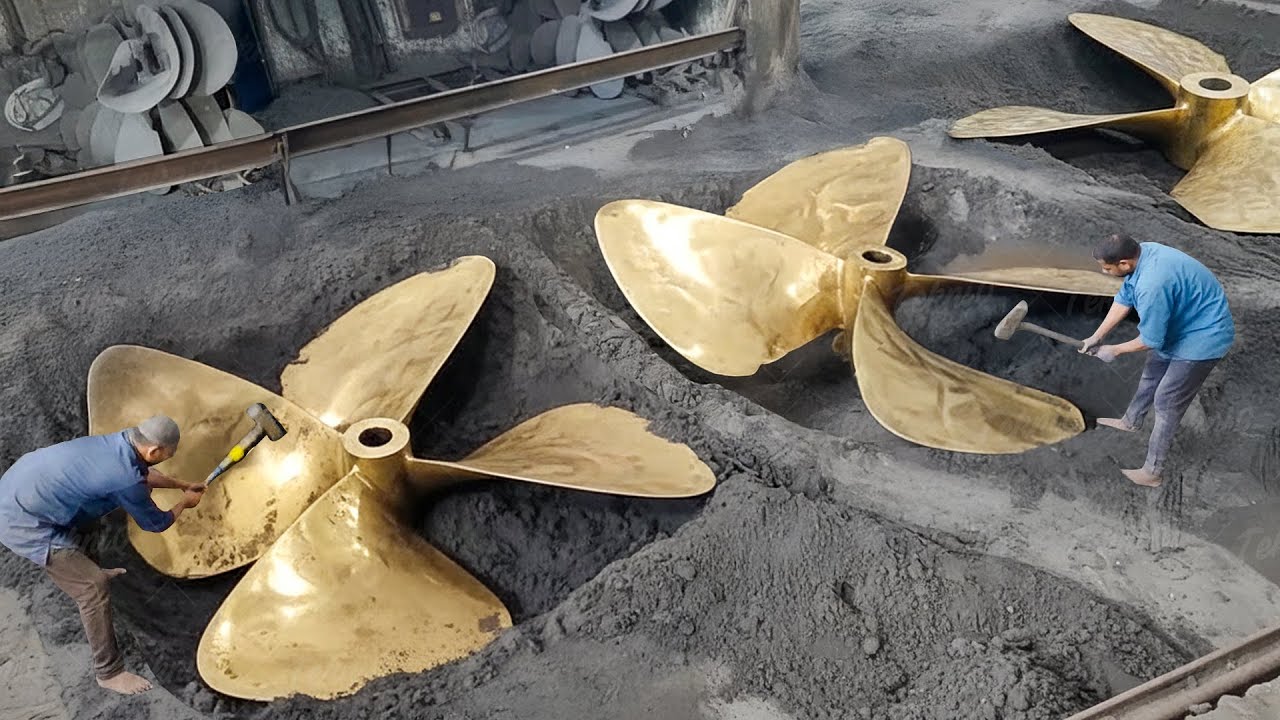 Inside Primitive Foundry Moulding Gigantic Ship Propellers by Hands