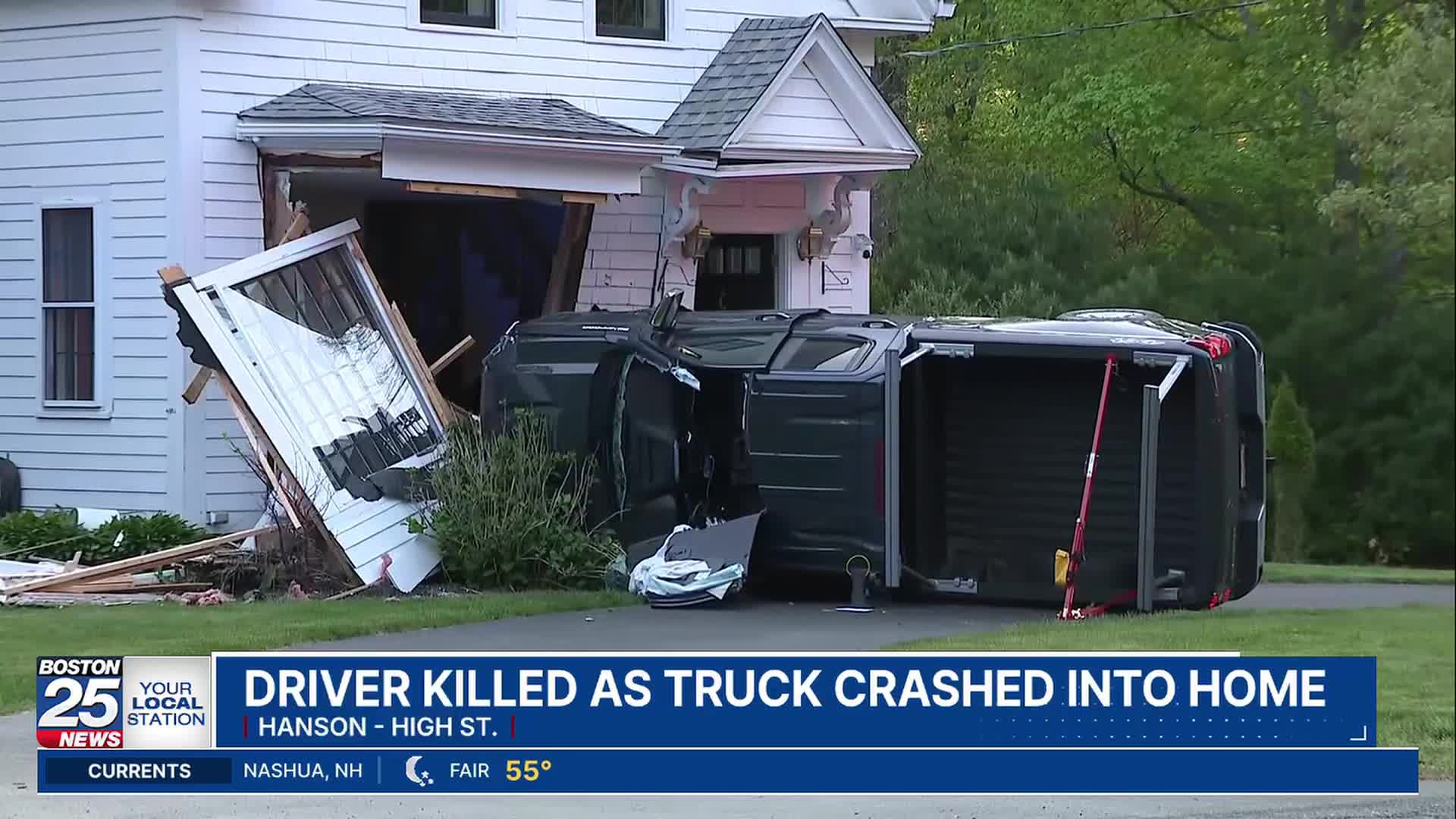 Driver dead after pickup truck slams into front of South Shore home