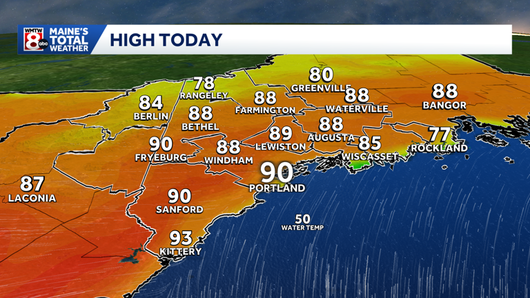 Hot and humid with isolated severe storms in Maine