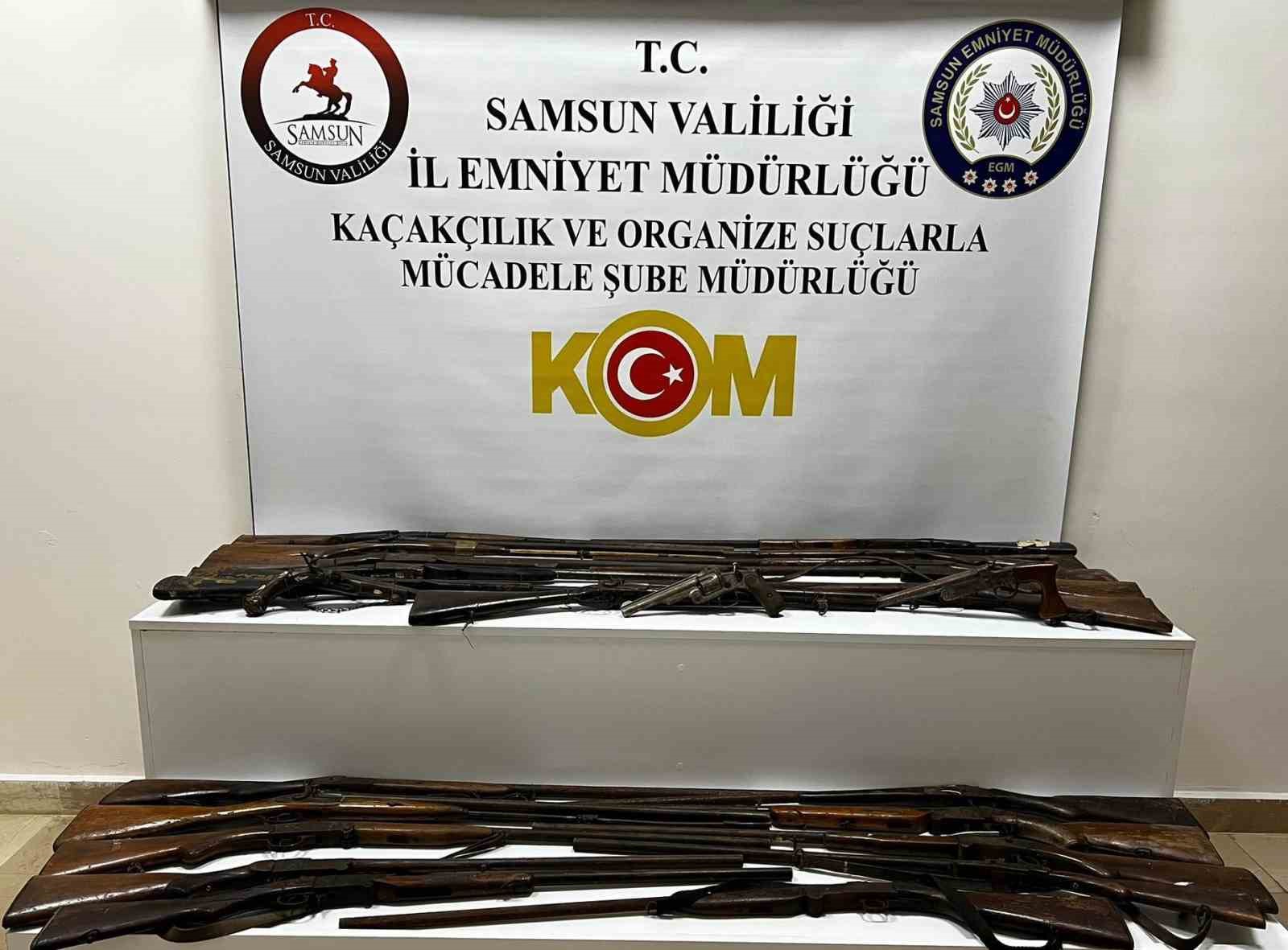Samsun’da tarihi silah operasyonu: Osmanlı dönemine ait 24 silah ele ...