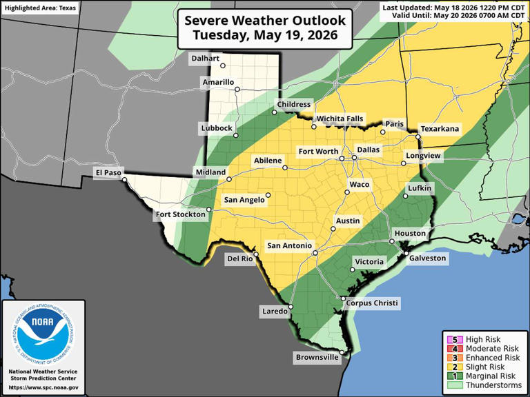 Storms are expected to rock parts of Texas Tuesday. Could we see severe ...