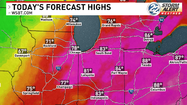 Cold front brings possible strong storms Tuesday ahead of mid-week cooldown