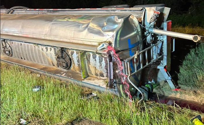 Tanker truck hauling diesel fuel overturns on I-70 in Frederick County ...