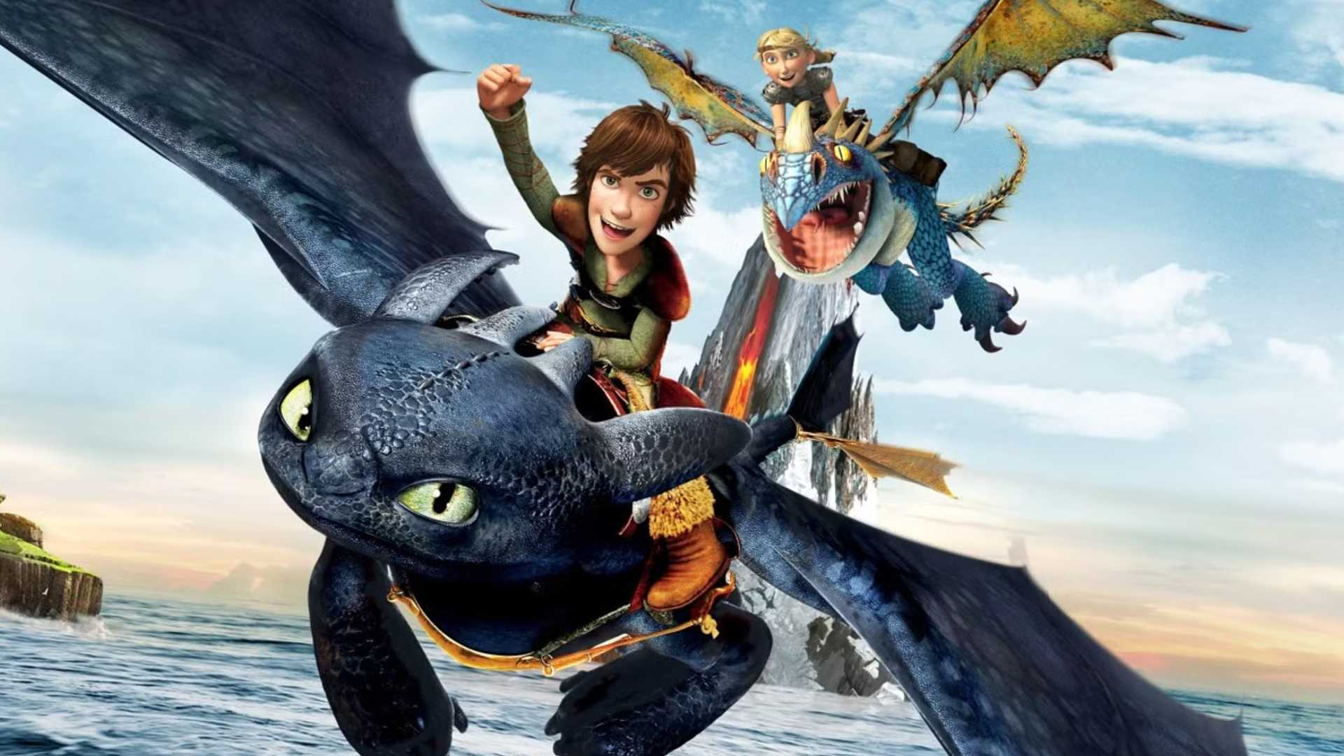 How to Train Your Dragon image showing hiccup riding toothless