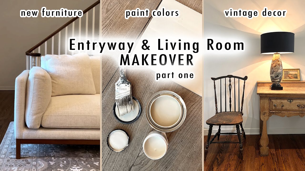 Designing a stunning entryway and living room makeover with vintage decor