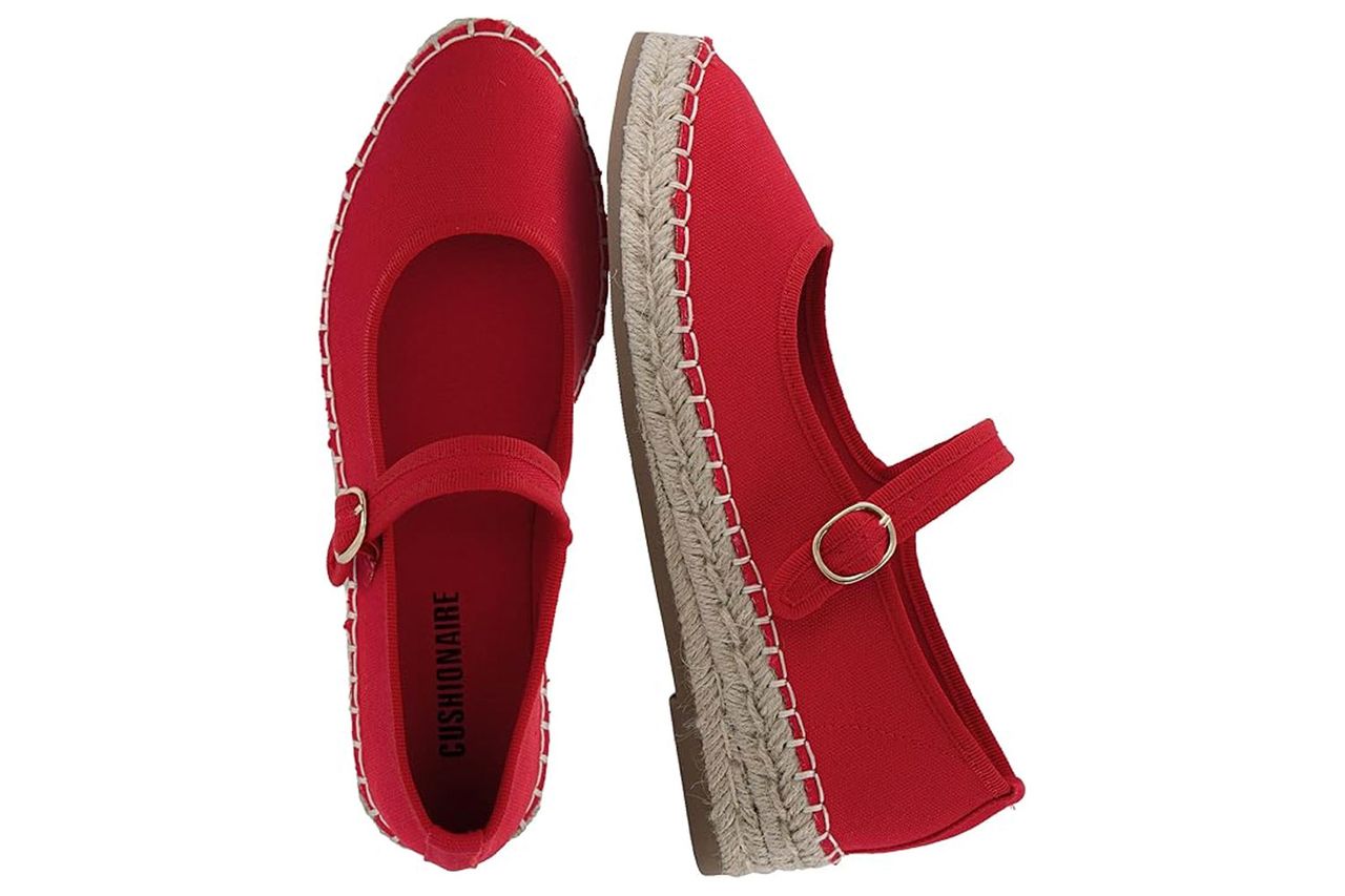 CUSHIONAIRE Tapas Canvas Mary Jane Flat Espadrilles