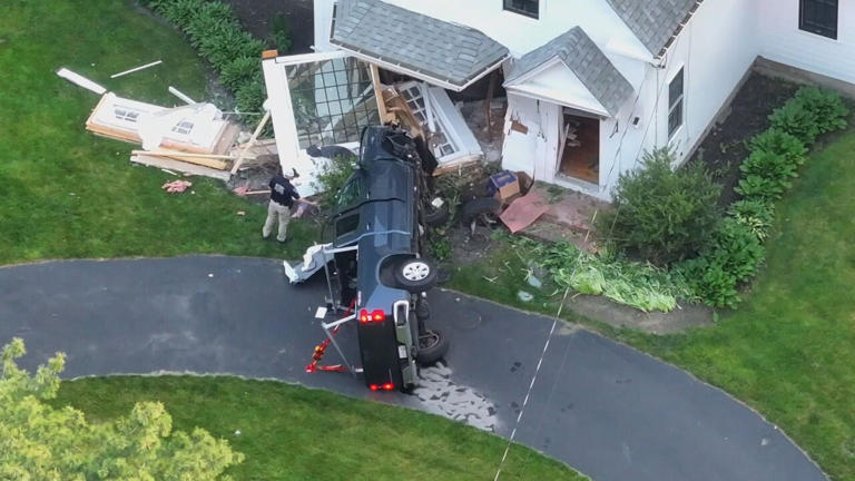 Driver dead after pickup truck slams into front of South Shore home