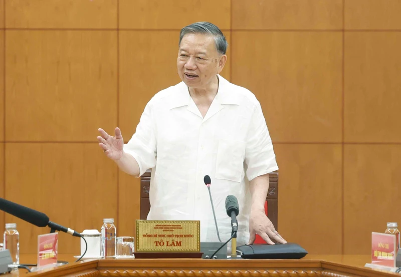 Báo điện tử Tiền Phong Tổng Bí thư, Chủ tịch nước Tô Lâm phát biểu tại buổi làm việc. Ảnh: TTXVN. 1