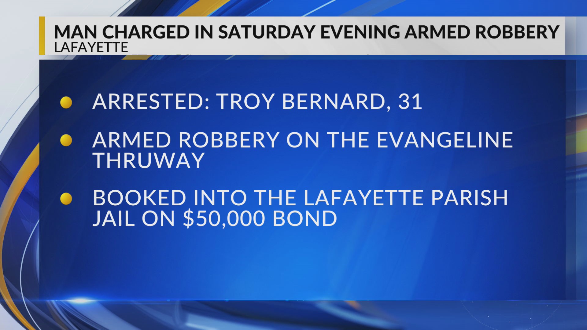Lafayette man charged in Saturday evening armed robbery