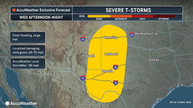 Severe storms with damaging winds to focus on central, eastern US