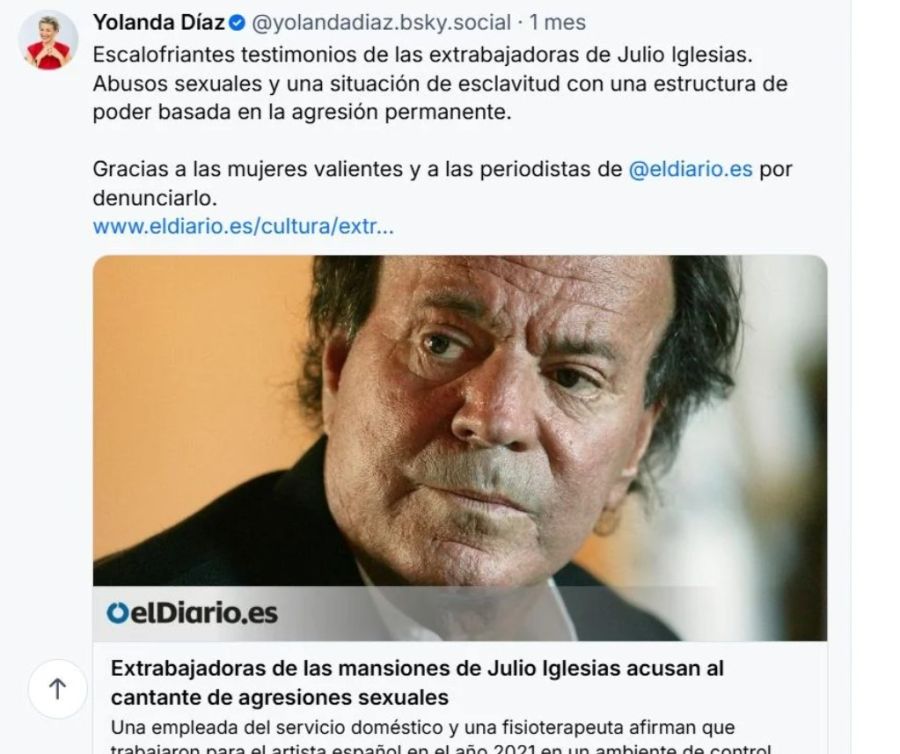 Julio Iglesias lleva a Yolanda Díaz ante la justicia por calumnias e ...