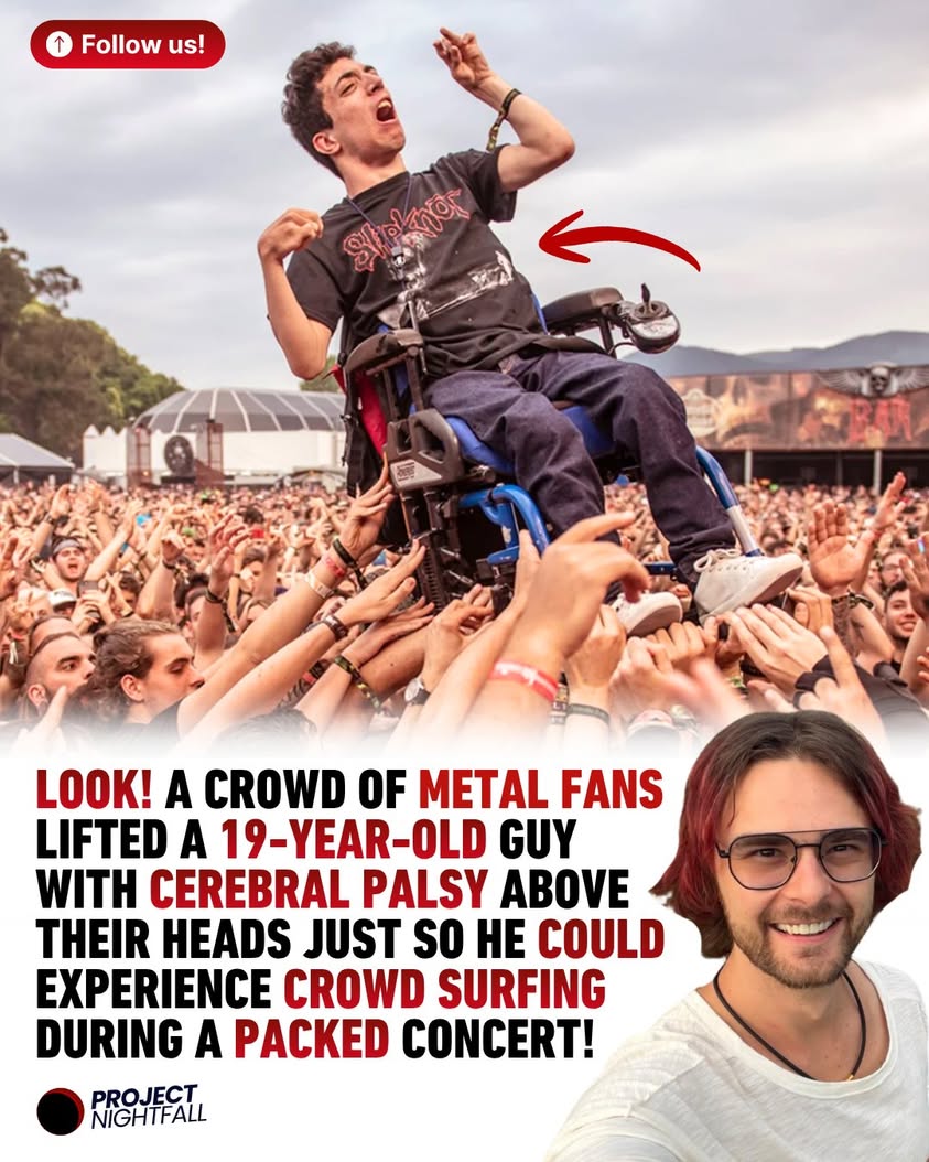 Beyond limits: Wheelchair user elevated by metalheads in mosh pit ...