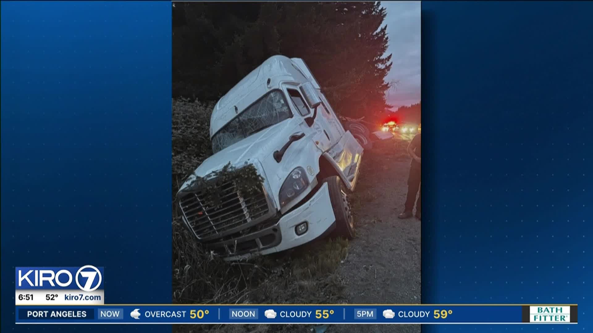 SB I-5 reopens in Burlington after semi truck crash