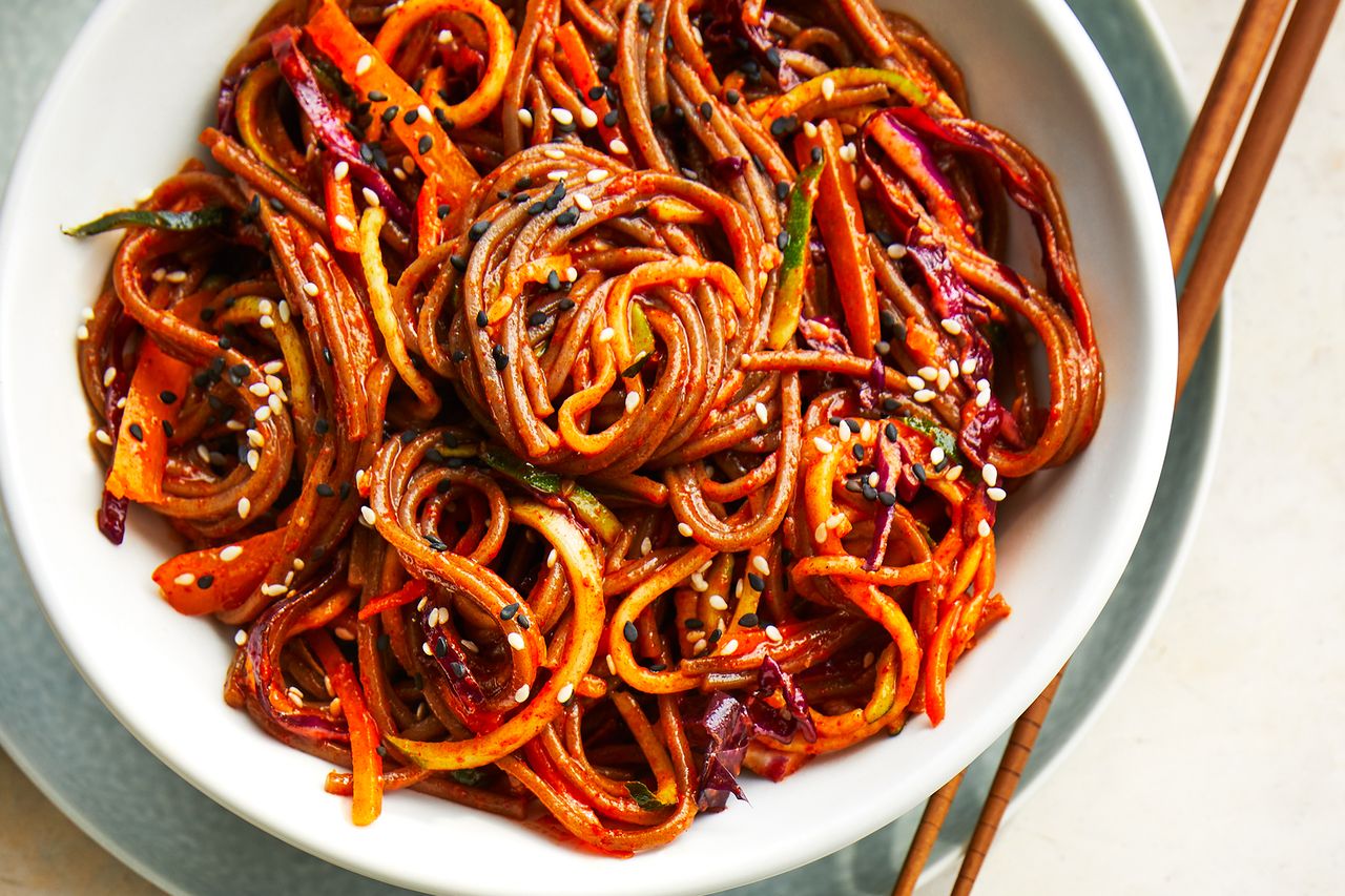Soba and Zucchini Salad with Gochujang Dressing