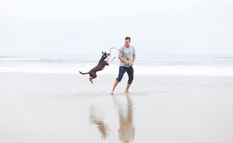 Garbanzo is featured on Dogs Day out hosted by Rocky kanaka who was emmy nominated for Save Our Shelter